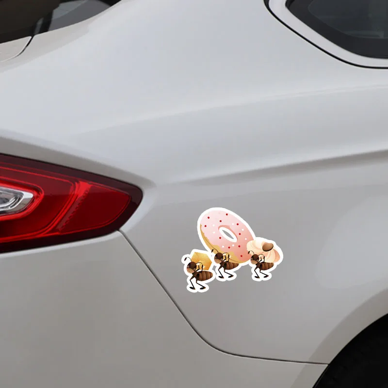 YJZT 12.9*10.5CM Donuts Ants Decor Car Stickers Personalized Bumper Window 11A0676 | Автомобили и мотоциклы