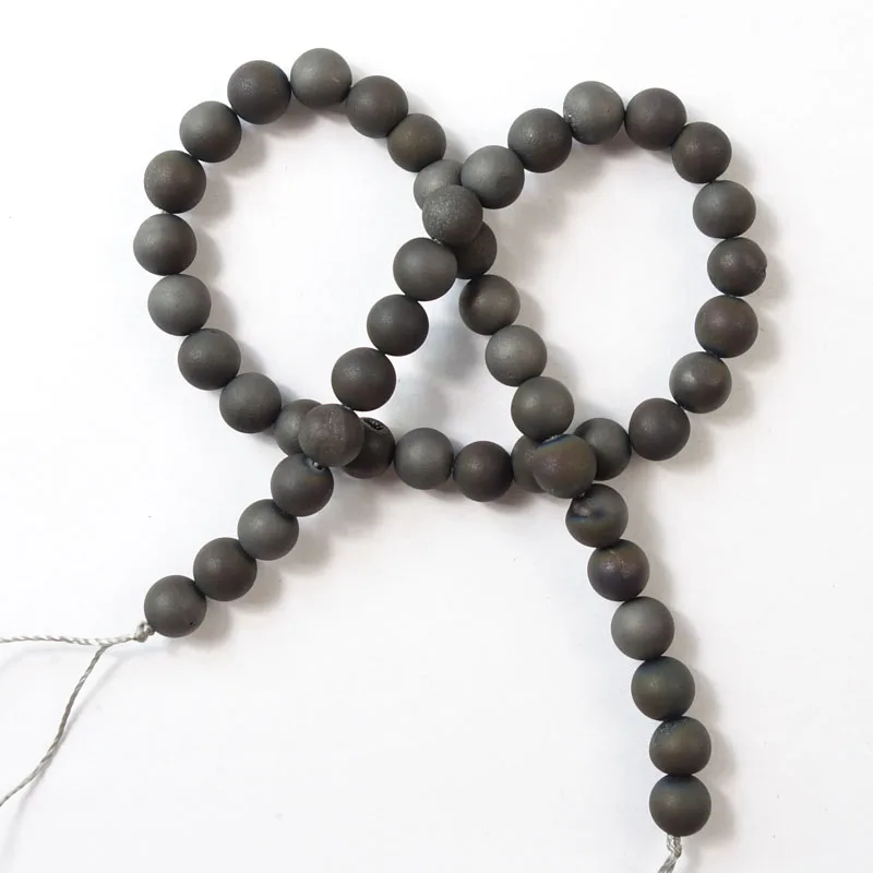 (Минимальный заказ-Φ) 1 нить 10 мм металлик-серый с титановым покрытием натуральный