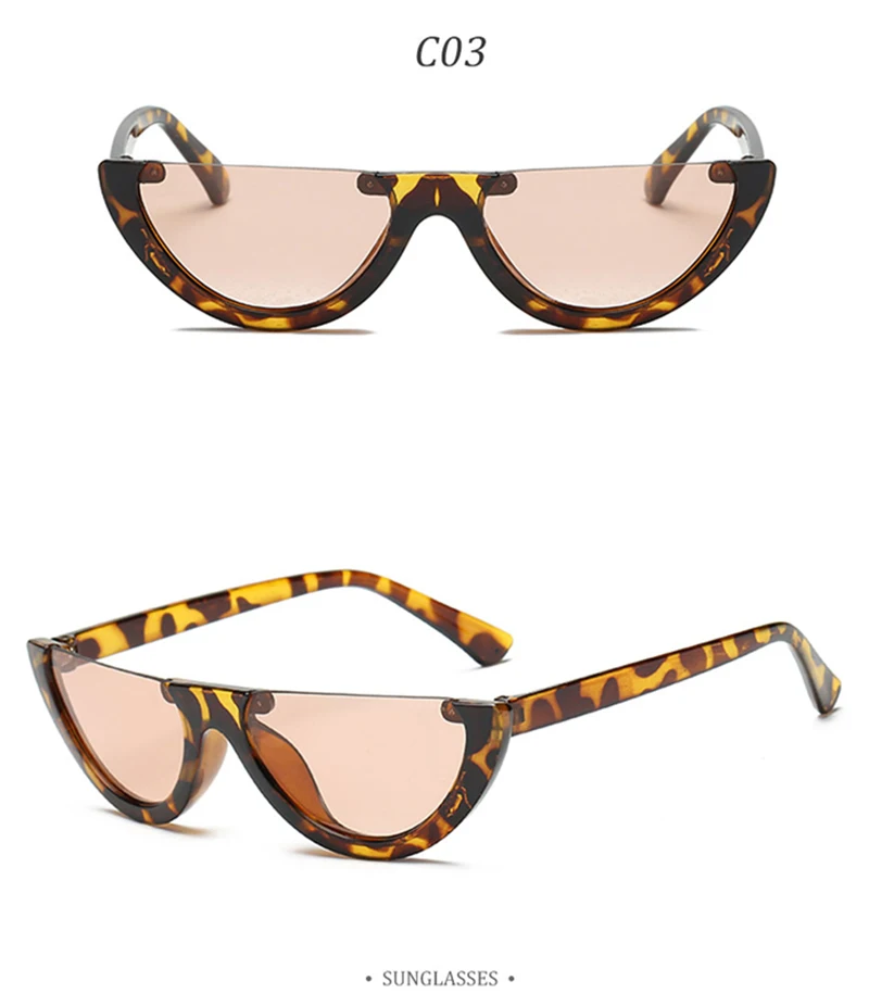Leopard pink Женские крутые полуоправы, Узкая оправа, индивидуальная мода, солнцезащитные очки, женские цветные UV400 женские солнцезащитные очки кошачий глаз - Цвет линз: Leopard pink