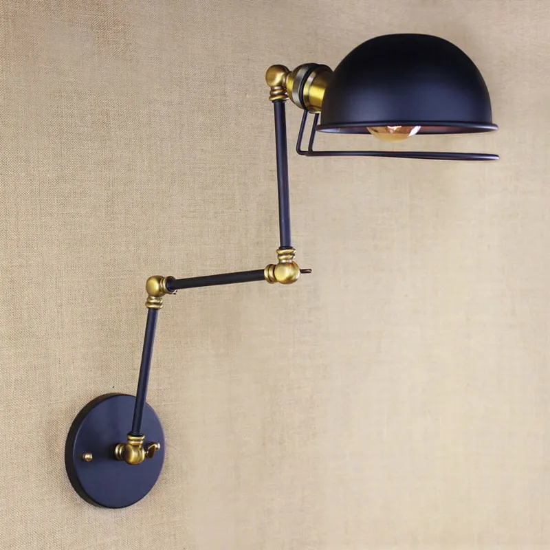 Классический дизайн старинные черные Настенные светильники в стиле ретро с