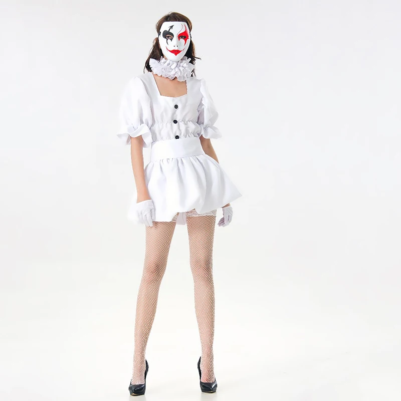 Женский костюм клоуна женский Pennywise взрослый ужасов для Хэллоуина нарядное