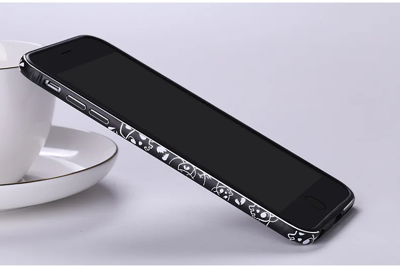 Роскошный Алюминиевый металлический бампер для Apple, для iPhone 6, для iPhone 6S Plus, чехол, мультяшная рамка, металлический чехол, защитный чехол, Capinha