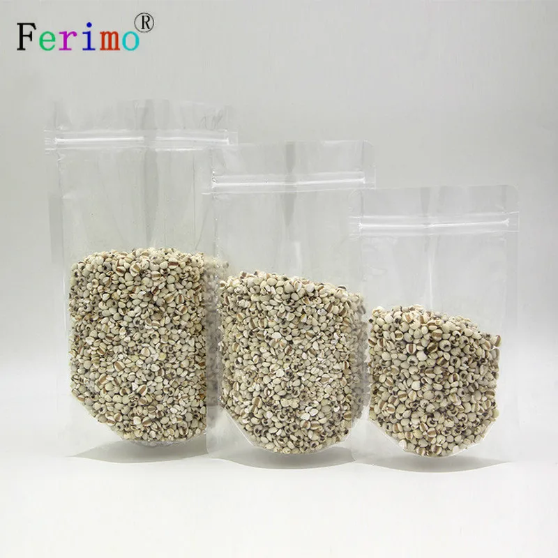 100 шт Различные размеры замка застежка-молнии стоьте вверх прозрачные сумки для