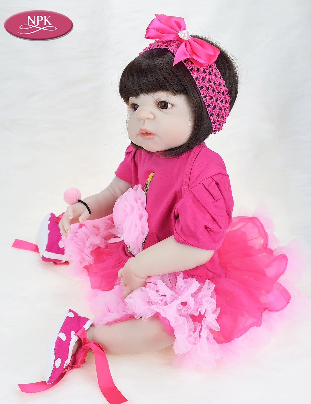 NPK 57 см всего тела мягкие силиконовые девушки Reborn Baby Doll Купание игрушки реалистичные кукла принцесса для девочек Bebe реальное возрождение Boneca Menina
