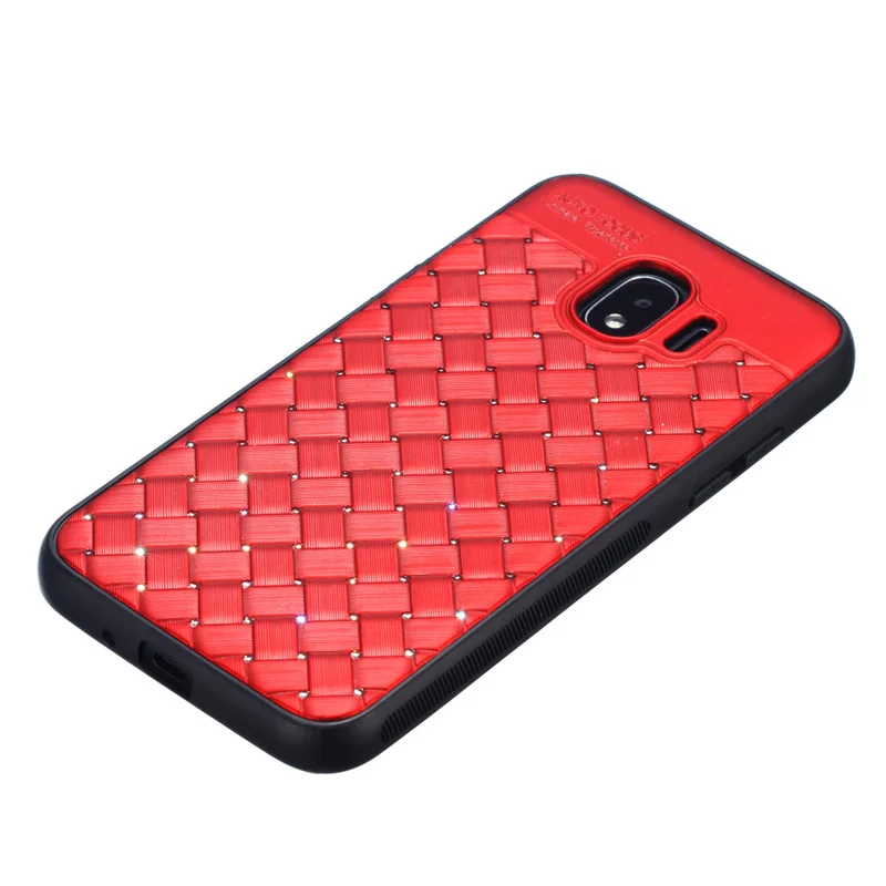 Luxury Women Rhinestone Woven Bling Phone Case Cover Coque Funda for Samsung Galaxy J8 2018 J2 Core Pro J5 J7 Prime ON 5 7 |