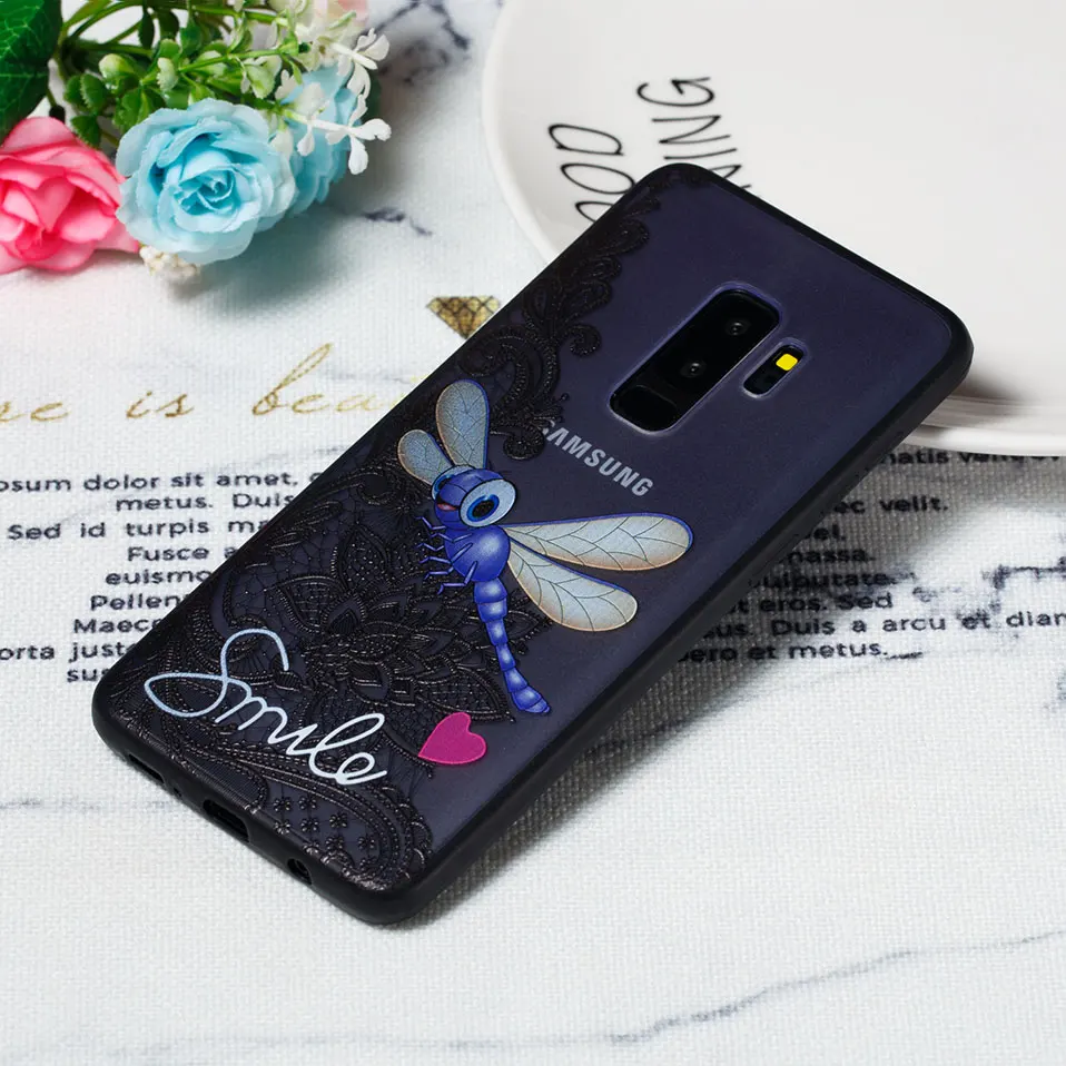 Пикантные цветочный чехол для телефона Samsung S7 note 8 9 черная крышка корпуса край Coque