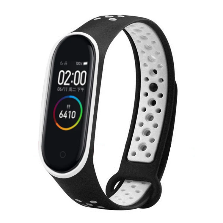 Black white Модный силиконовый сменный ремешок для часов, ремешок для xiaomi mi, браслет 4 mi Band 4, браслет, спортивный Браслет Для xiaomi Band 4, унисекс - Цвет ремешка: Black white