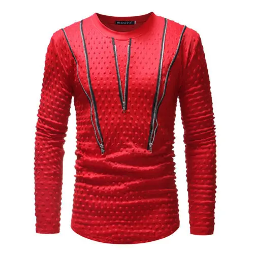 Модные Для мужчин Slim Fit с длинным рукавом и круглым вырезом облегающая футболка