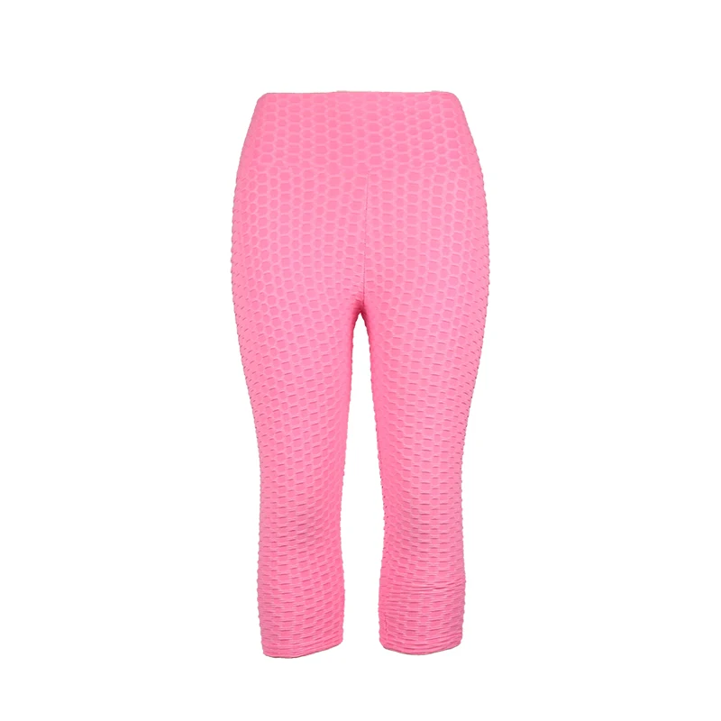 pink Модные красные Компрессионные Леггинсы спортивные женские с высокой талией, для фитнеса колготки сексуальный для спортзала штаны для йоги Femme Booty Push up икры Длина брюки - Цвет: pink
