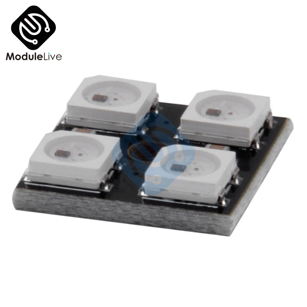 WS2812B 2*2 4 бит полноцветный 5050 RGB светодиодный лампа панель светильник Suqare плата для