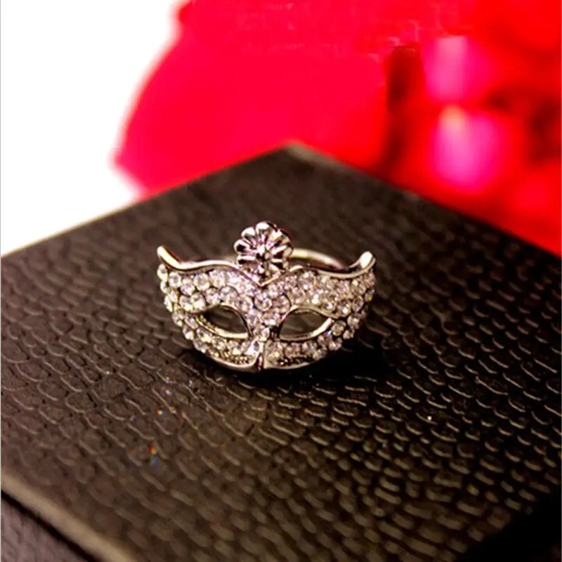 Очаровательный кристалл маска цветок на вершине 2 типа позолоченные и