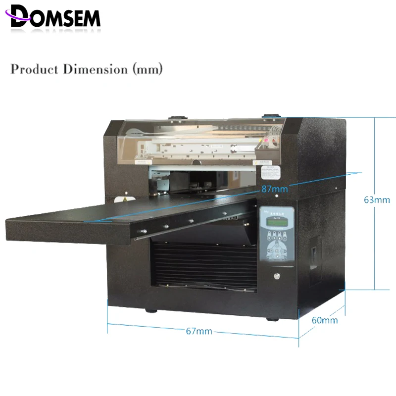Профессиональный DTG принтер DOMSEM 8 цветов для футболок одежды тканей CMYK + WWWW размер