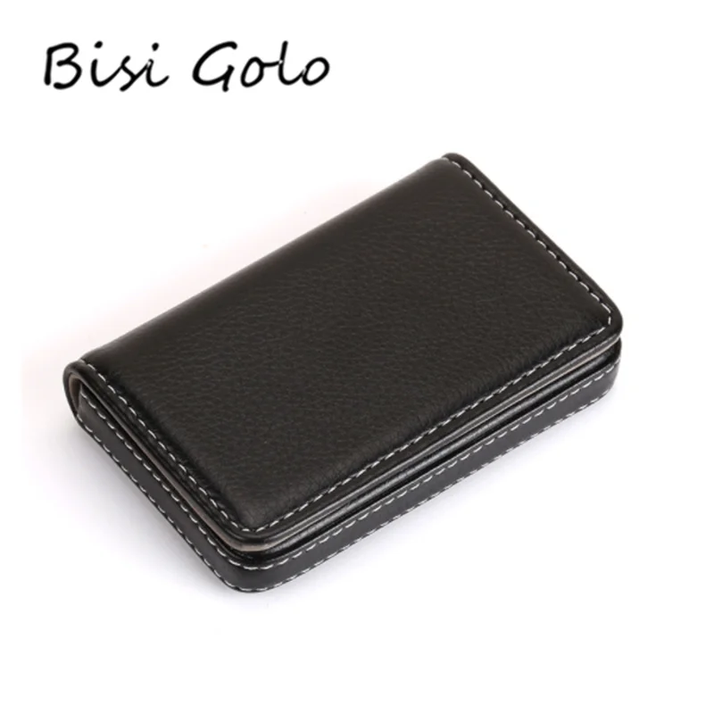 

BISI GORO 2021 Business Credit Card Holder Magnet Name Card Holder Large Capacity Classic Card Box PU Leather Fashion Card Case