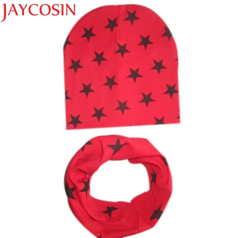 JAYCOSIN Новая модная Милая Детская шапочка, комплект, повседневные шапочки с принтом звезды, шапочки Skullies+ шарф с круглым вырезом, Прямая поставка 161011
