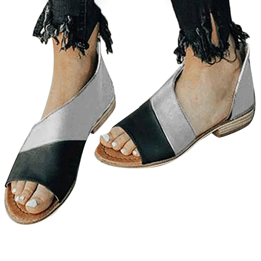 SAGACE/женские Босоножки с открытым носком Разноцветные босоножки в римском стиле