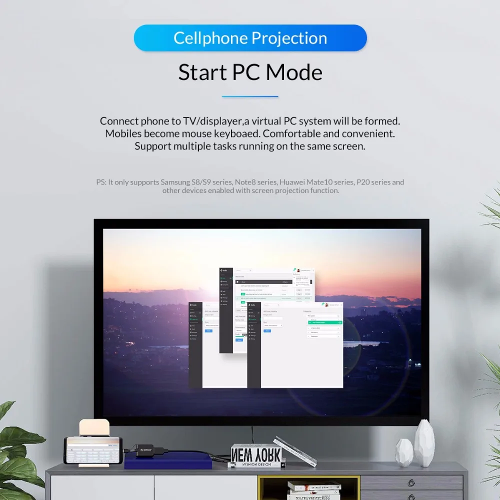 Конвертер ORICO Type C USB ToHDMI compatibleVGA DP Mini адаптер 5 см концентратор для MacBook/HUAWEI P10