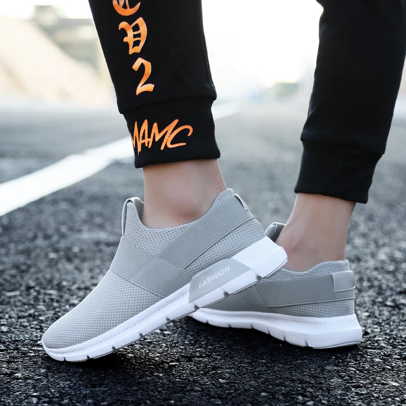 Shoes Ruuning MenBreathable Summer Sneakers Slip-On Mesh Comfortable Mens Casual Outdoor Trainers Plus Size Man Footwear | Спорт и