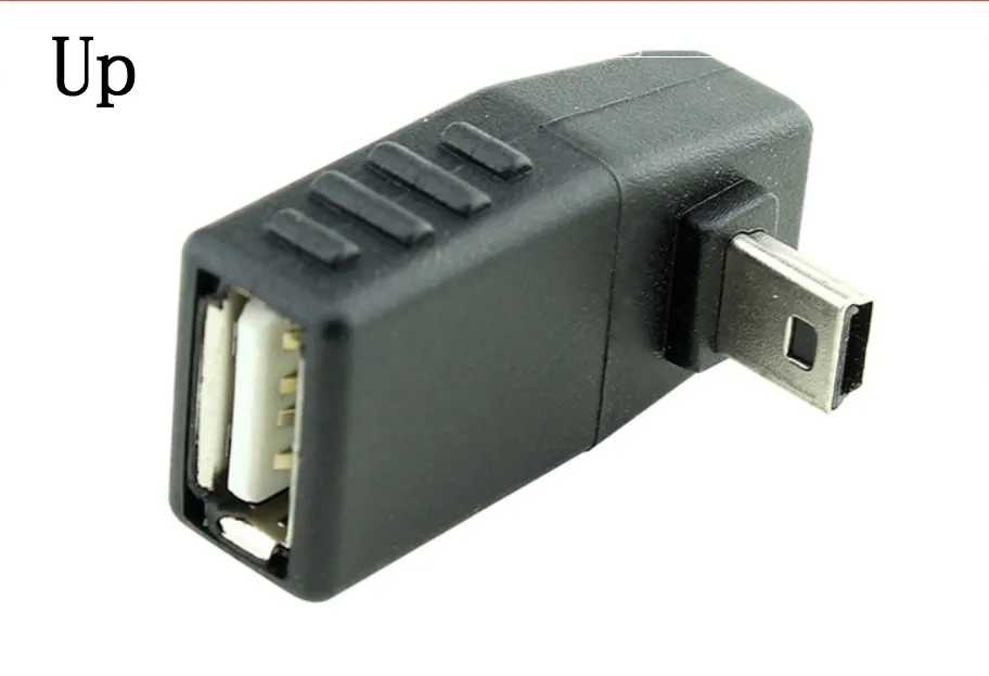 Мини-usb 5Pin мужчина к USB Женский 90 градусов угол конвертер Разъем синхронизации данных OTG адаптер для автомобиля MP3 MP4 планшеты телефоны u-диск