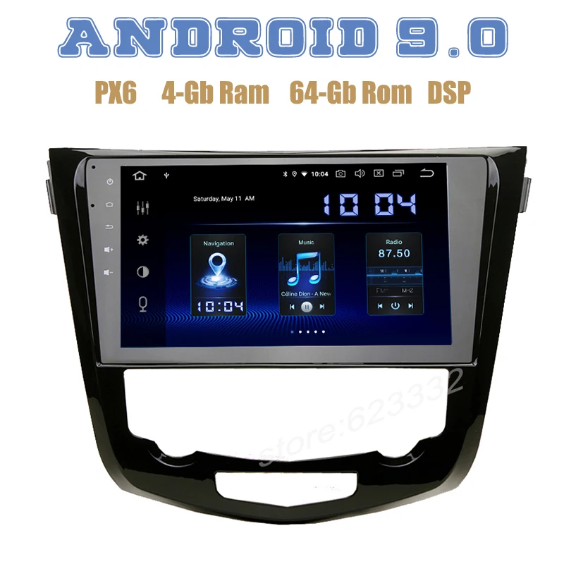 10 2 &quotIPS для nissan X trail Qashqai Rogue 2014 2018 PX6 Android 9 0 Автомобильный GPS радио плеер DSP 4 + 64 Гб