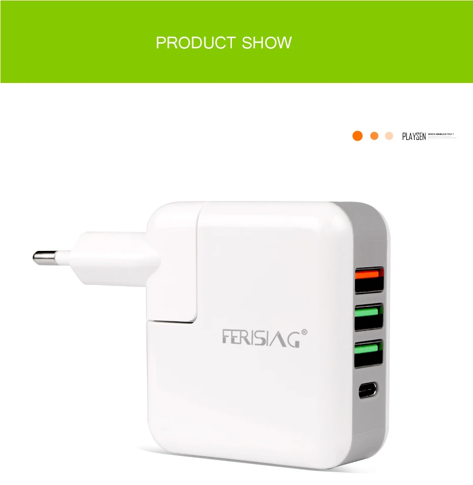 FERISING универсальное 25 Вт быстрое зарядное устройство Quick Charge 3,0 USB дорожное настенное зарядное устройство адаптер портативное зарядное устройство с европейской вилкой с type C домашнее зарядное устройство