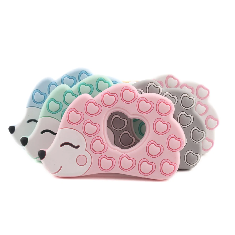 Mordedor de silicona de grado alimenticio para beb&eacute;, mordedor de dentici&oacute;n para beb&eacute;, juguete de regalo de erizo, porcupina, sin BPA, 1 ud.-0