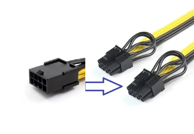 1 шт. адаптер Molex 8 pin PCI Express на 2 контакта PCIe (6 + 2) Материнская плата Видеокарта e VGA