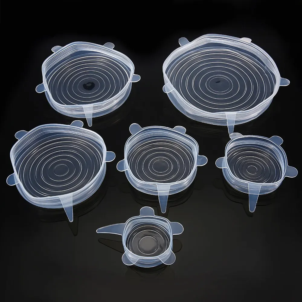 6 Шт./компл. Универсальный Силиконовый Всасывающий Крышками Многоразовые Печать