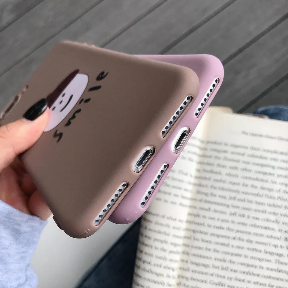 KISSCASE Забавный мультяшный чехол для iPhone X XS MAX XR 8 7 Plus Мягкий матовый ТПУ милый 6 6S 5 5S