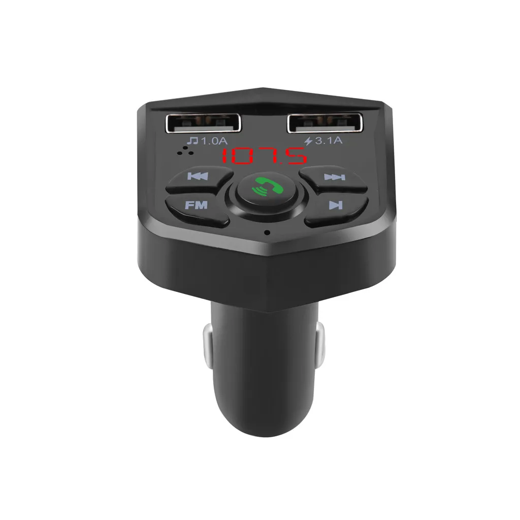 Беспроводной автомобильный комплект громкой связи Bluetooth FM передатчик адаптер MP3 плеер Dual USB Зарядное устройство для huawei P30 просо 9