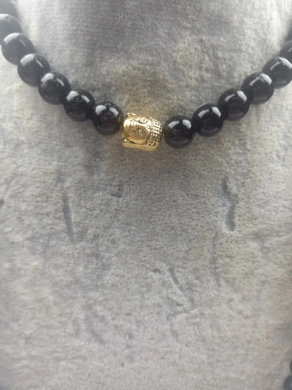 108 Черный ониксовый браслет модные браслеты для йоги мала с бусинами голова Будды