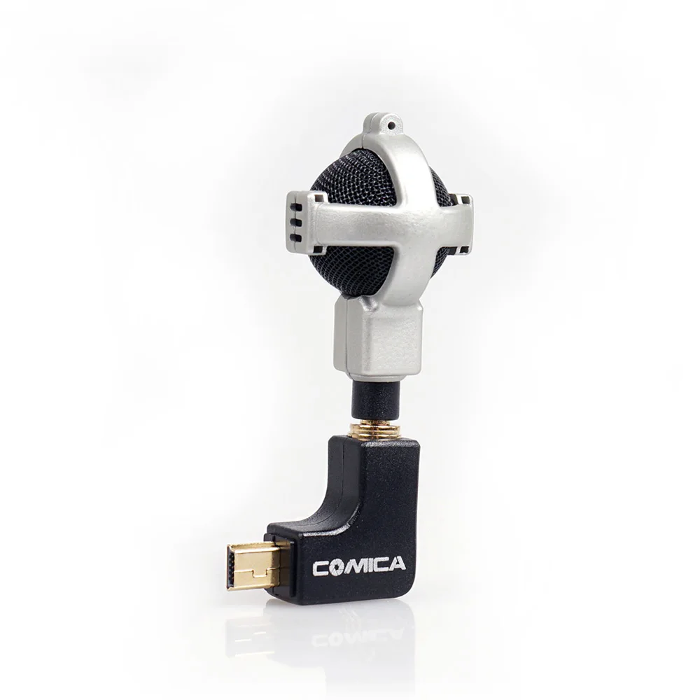 Профессиональный микрофон CoMica для спортивных экшн-камер GoPro с двумя микрофонами