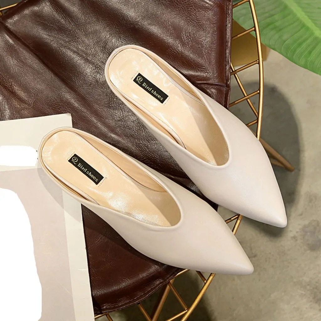 SAGACE/женская повседневная обувь на плоской подошве Шлепанцы с острым носком без