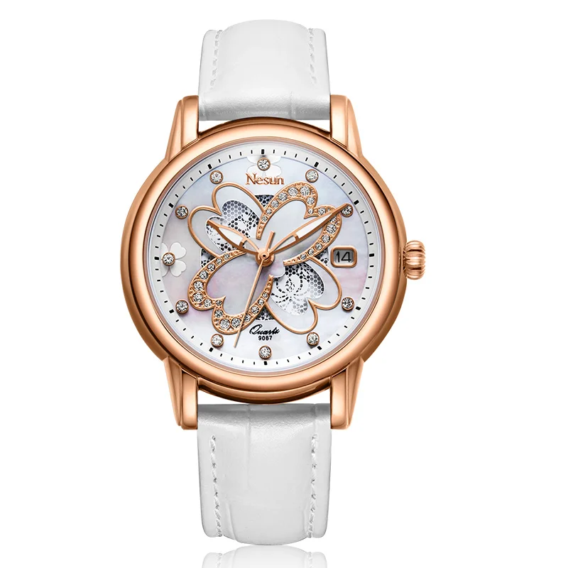 Женские кварцевые часы Nesun Switzerland с бриллиантом N9067 4|wristwatch brand|wristwatch womenwristwatches clock |