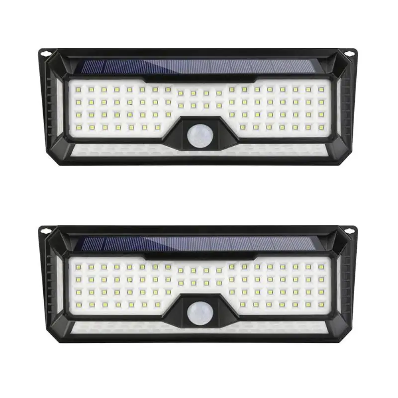 132 led 2pcs 138 COB 66 светодиодный 4 сторонний Садовый Солнечный светодиодный светильник s открытый солнечный светильник датчик движения водонепроницаемый IP 65 солнечный светильник безопасности - Испускаемый цвет: 132 led 2pcs