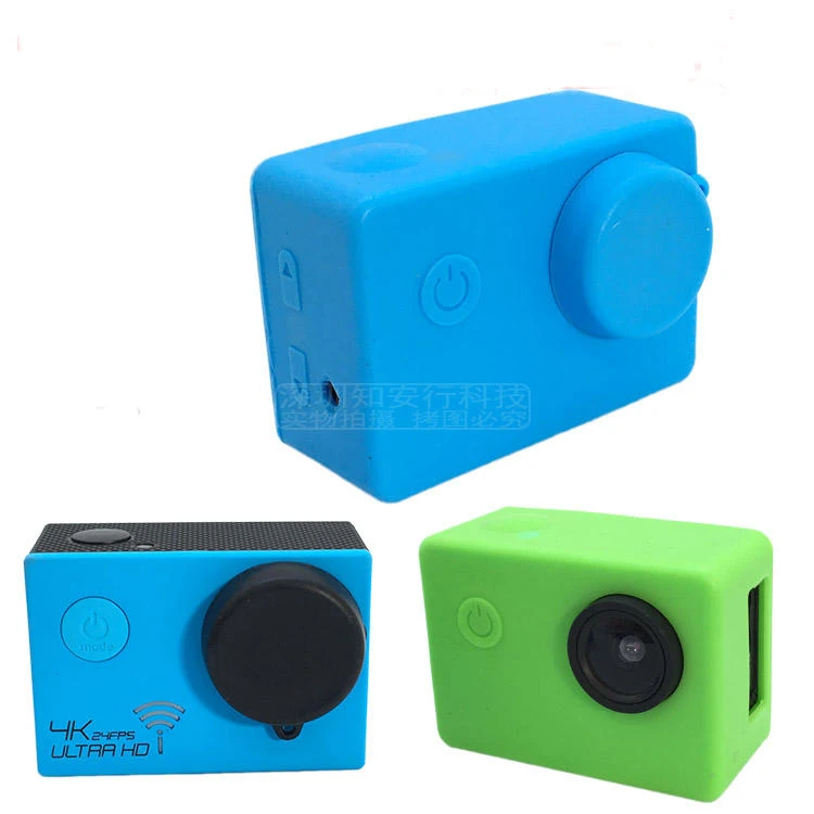 Силиконовый чехол с крышкой объектива для sjcam sj4000 sj5000 защитный грязепроницаемая