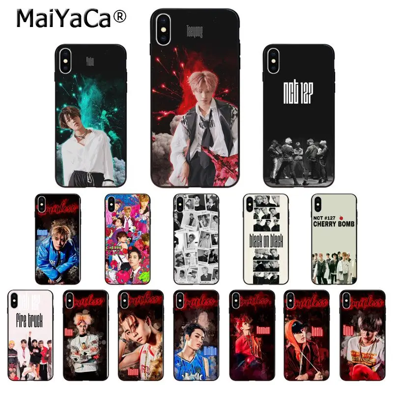 MaiYaCa Nct 127 мягкий черный чехол для телефона из ТПУ Apple iPhone 8 7 6 6S Plus X XS MAX 5 5S SE XR |