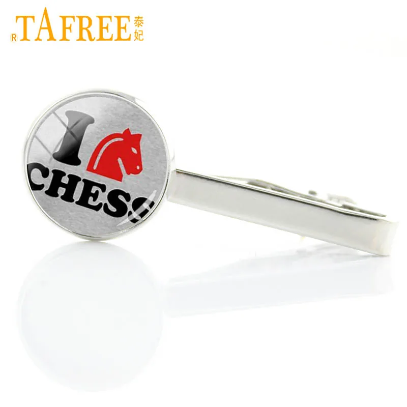 Винтажные шахматные Зажимы для галстука TAFREE I Love аксессуары платьев черная