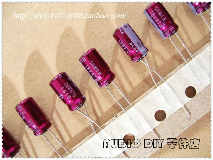 30PCS/50PCS ELNA purple red robe SILMIC II on behalf of the 47uF/16V audio electrolytic capacitor (6.3*11mm) free shipping