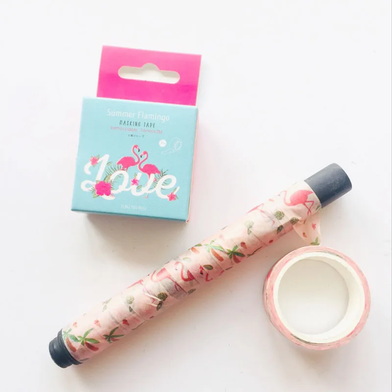 1 5 см X 7 м Фламинго Love Бумага Washi маскирующая лента альбома Скрапбукинг Декор