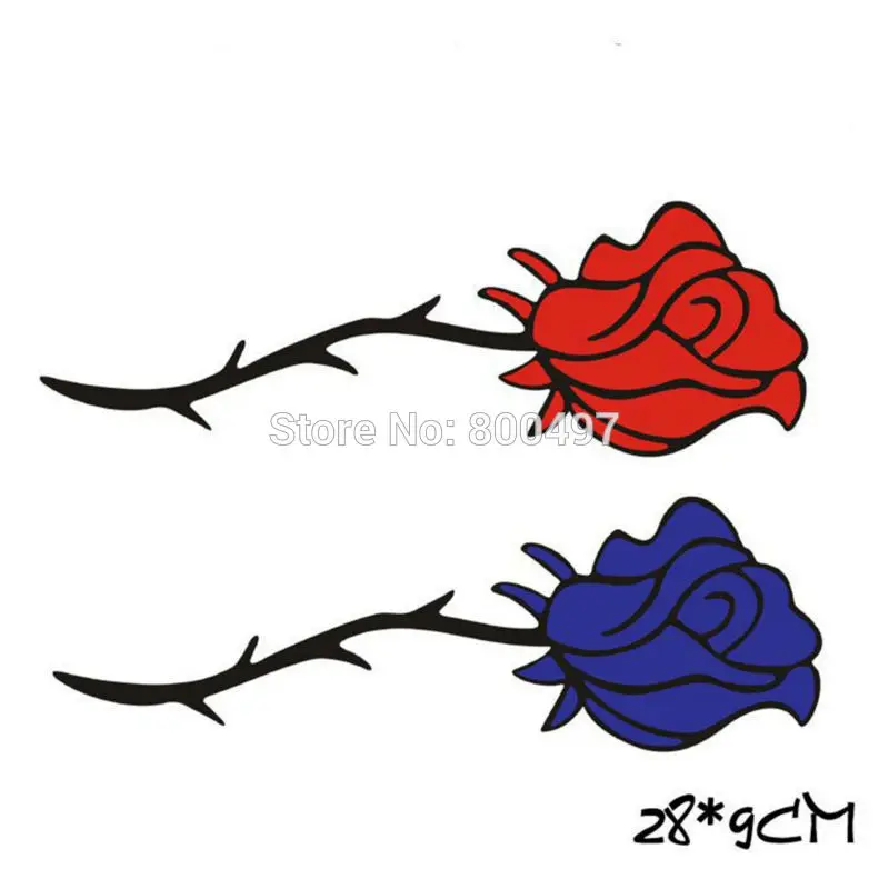

10 x Red Rose or Blue Rose Flowers Car Decals Car-covers Car Styling for Tesla Mazda Toyota Chevrolet Ford Hyundai Volkswagen