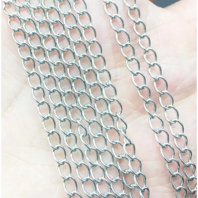 5 мм нержавеющая сталь хвост удлинитель цепь Ювелирная фурнитура серебряный цвет