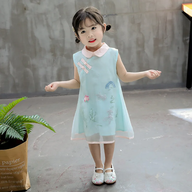 Детские традиционные китайские танцевальные костюмы платье ханьфу для девочек