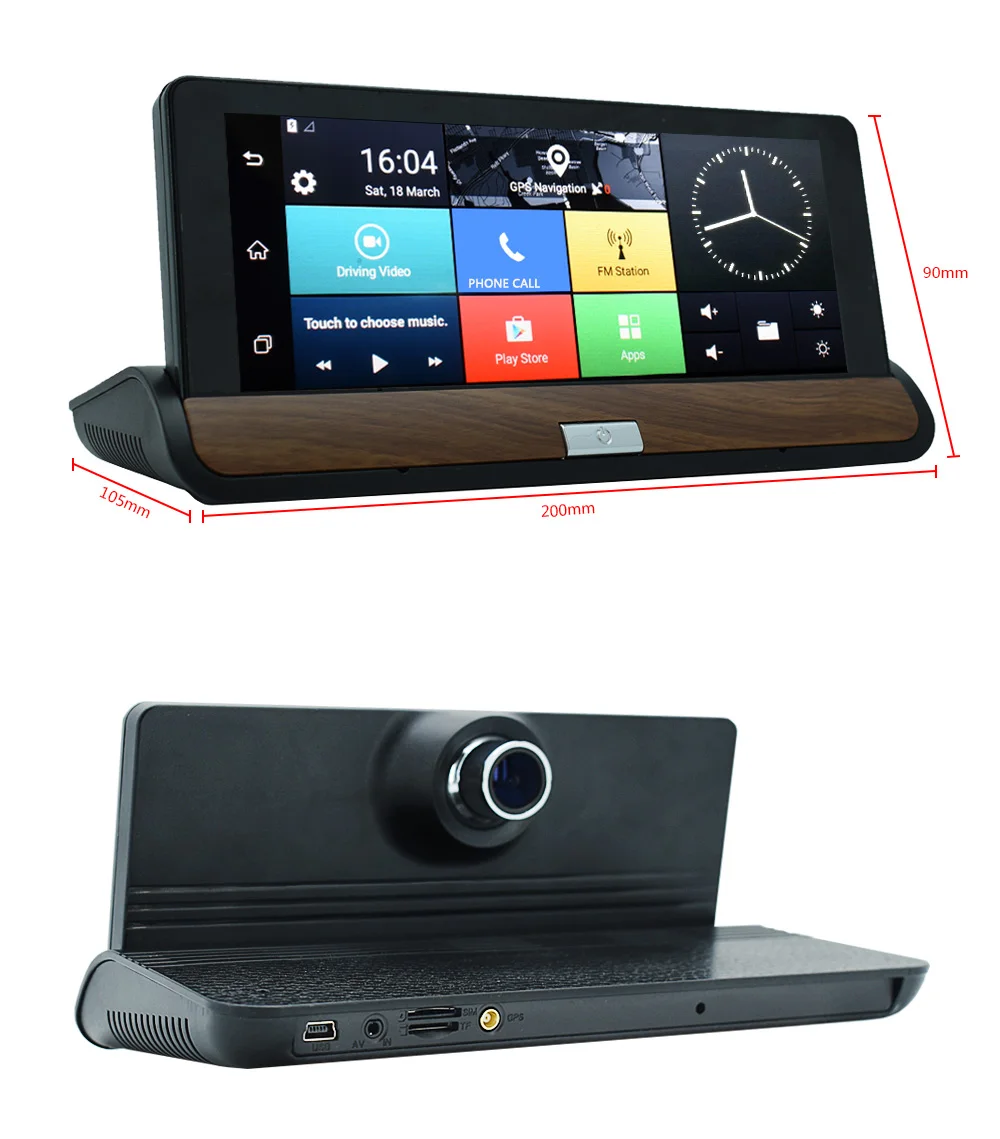 Sbhei 3g 7 &quotавтомобильный gps DVR камера Android 5 0 wifi двойной объектив Full HD 1080P видео