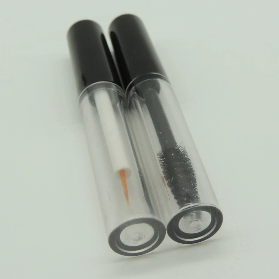 1.5ml 50Pcs/Lot Transparent Mascara Tube With Black Cap Make Up Cream Tube Black Empty Plastic Eyeliner Tube Hot Sales