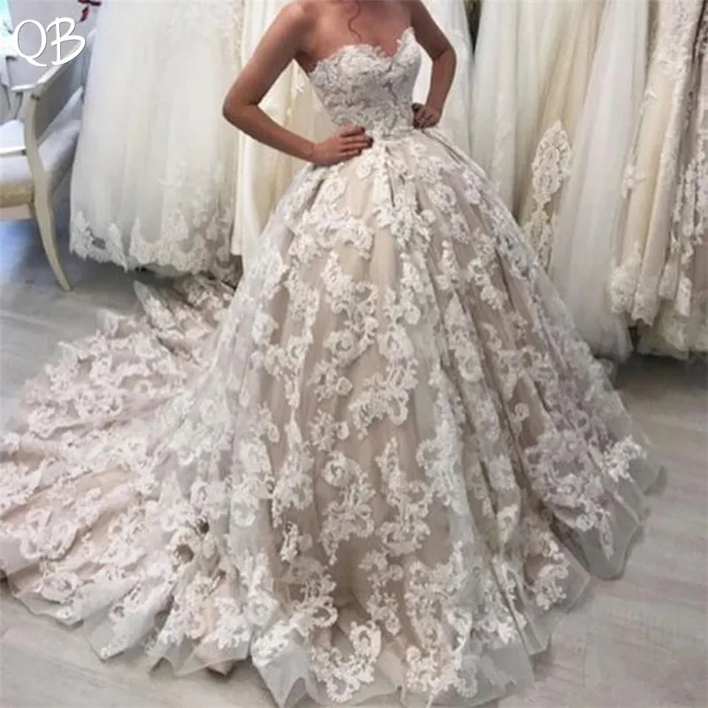 Свадебные платья на заказ 2019 бальное платье из пышного тюля с кружевной