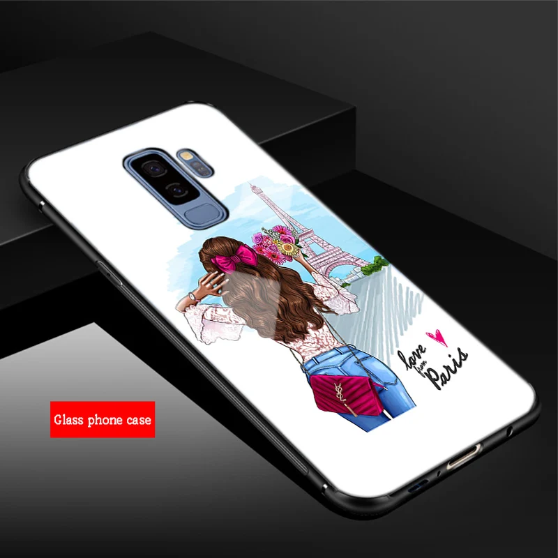 Жутким черепом сотовый Чехол из закаленного стекла для телефона для samsung Galaxy A6 A6S A8 A8S J6 J8 S8 S9 S10 PLUS, NOTE 8, 9