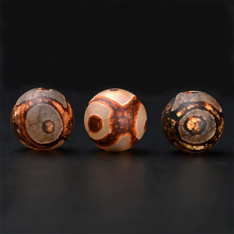 

SEA MEW 20 PCS 8mm 10mm Tibetan Eyes Dzi Beads, Round Spacer Beads DIY Hole Bead For Jewelry Making