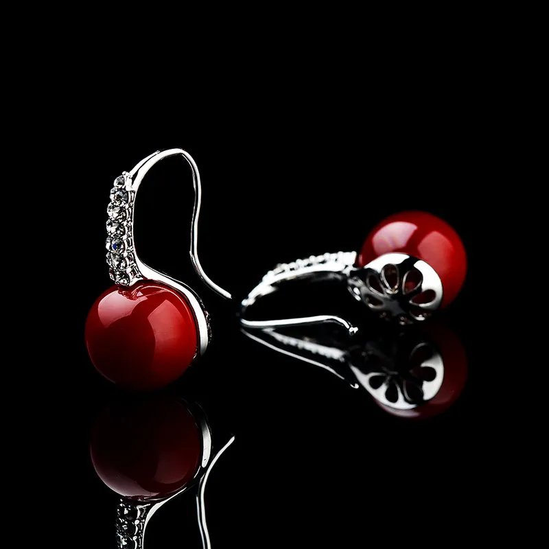 Серьги с Кораллом Серьги Красный Коралл Женские Серьги Большие Шары Серьги Коралловые Серьги Висячие Корейские Серьги Серьги Висячие с Камнями Золотые Украшения Серьги Женские Висячие