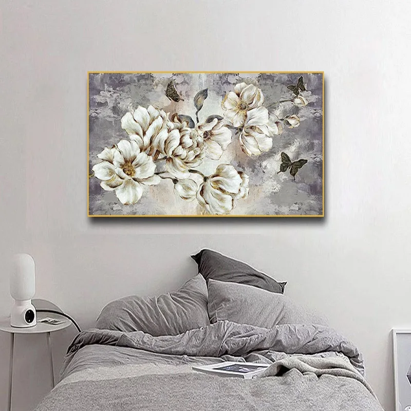 European Style Vintage Hand-painted Flowers Mural Wallpaper 3D Living Room TV Sofa Background Wall Decor Self-Adhesive Stickers |