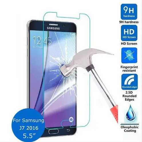 Закаленное стекло 9H для Samsung galaxy J7 2016 Взрывозащищенная защитная пленка J710X защита